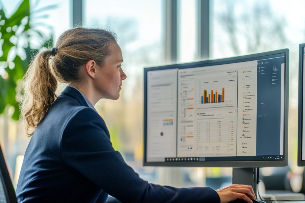 Medewerker werkt met het OPMS-dashboard